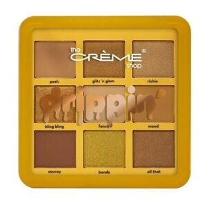 The Creme Shop Drippin Eyeshadow Palette 9 Pan Gold Shimmer & Warm Neutrals New